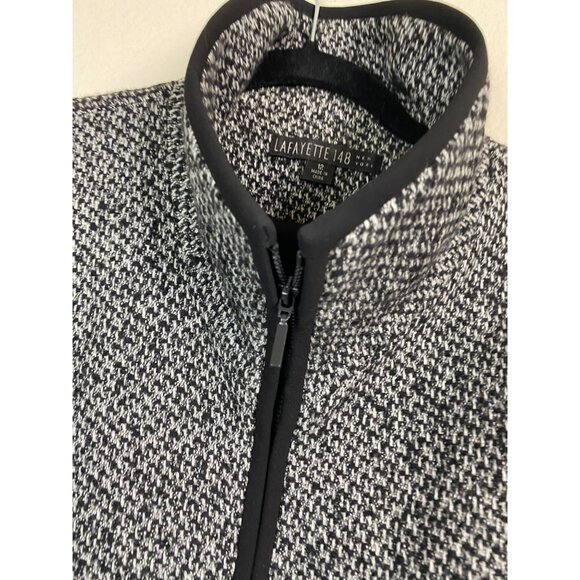 Lafayette 148 New York Wool Cashmere Camel Hair Tweed Jacket Size 12 Gray Black - Picture 3 of 16